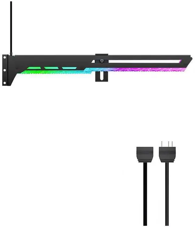 Alt view image 3 of 3 - ARGB 5V 3PIN Graphics Card Bracket Adjustable ARGB AURA SYNC Computer Graphics Card GPU Bracket Stable Support Black
