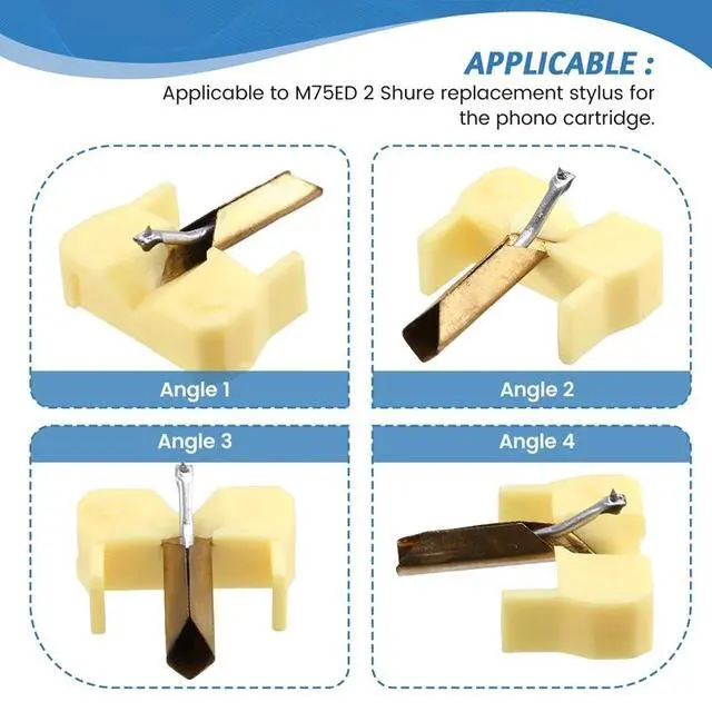 Alt view image 3 of 3 - For Shure M75 M75ED M75-6S DUAL N75 TYPE2 Diamond Stylus Needle LP Vinyl Record Accessories