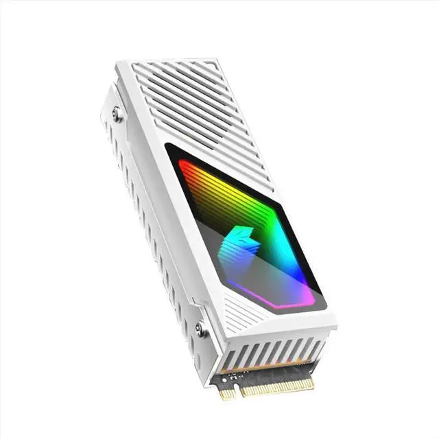 Alt view image 3 of 3 - M2 SSD HDD Cooler ARGB Solid State Drive Heat Dissipation Vest NVME SSD2280 Brass Heat Sink M2 Heat Sink with Fan B