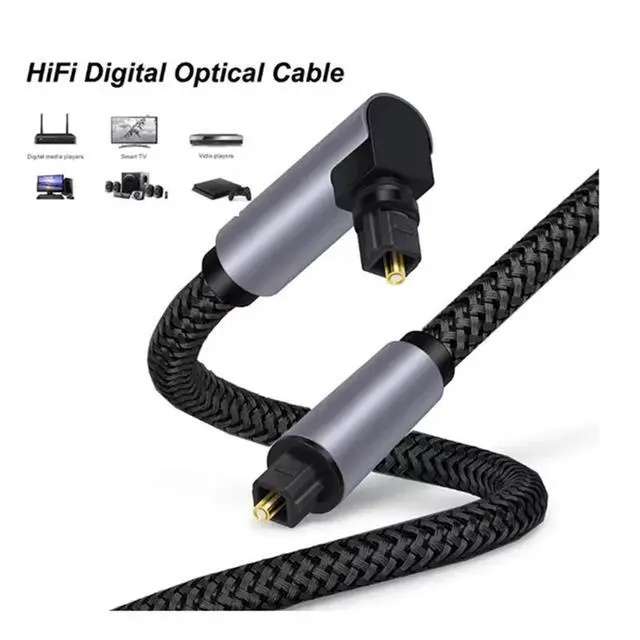 Alt view image 3 of 3 - 90 Degree Digital Optical Audio Cable DVD Square Head Audio Amplifier Cable For Blu-Ray Player Soundbar