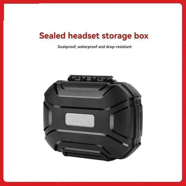 Alt view image 3 of 3 - Earphone Storage Box Large Capacity Dustproof Waterproof Shockproof Earphone Box Transparent Black