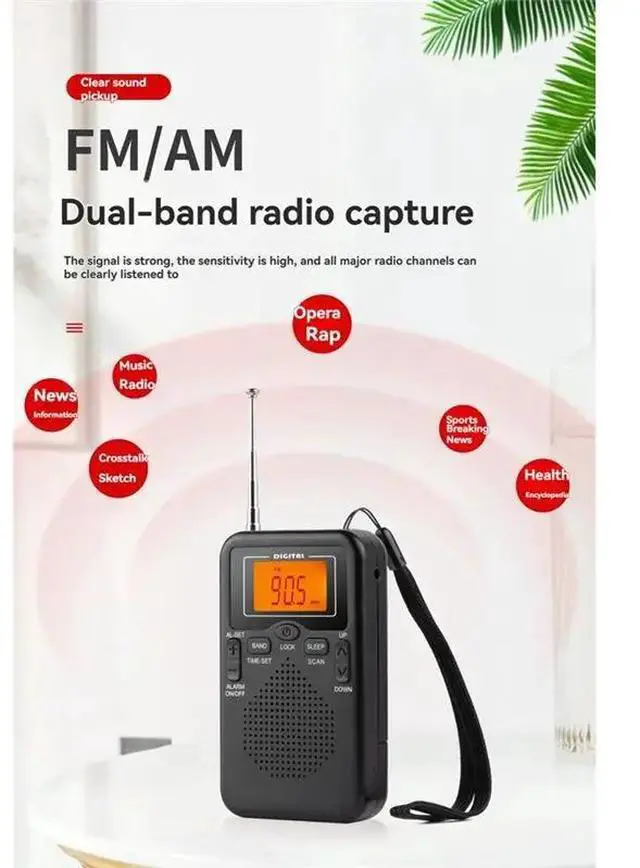Alt view image 3 of 3 - Pocket Radio 2-Band Digital Radio Audio Broadcasting Receiver Electronic Device