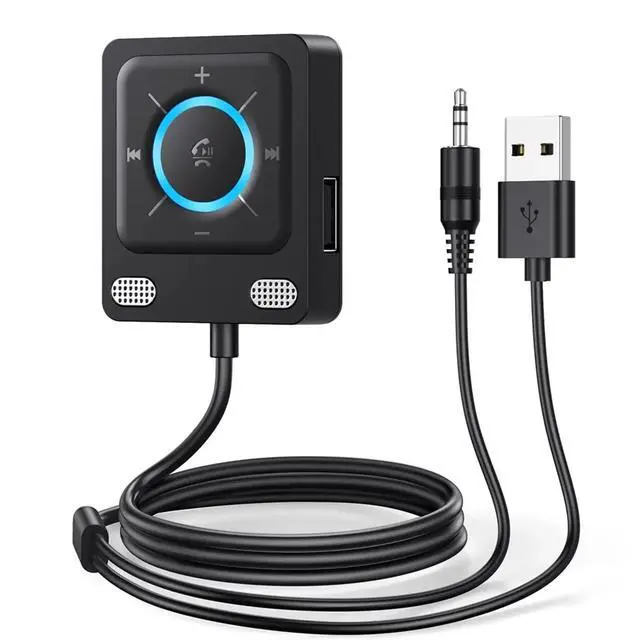 Alt view image 2 of 3 - Car Adapter Bluetooth 6.0 Receiver Dual Mics USB Bluetooth Adapter 3.5mm AUX Adapter Bluetooth Receiver