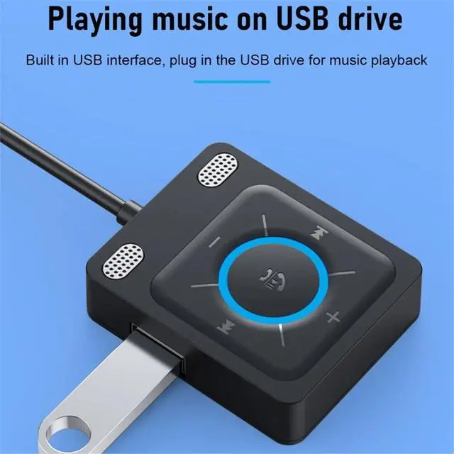 Alt view image 3 of 3 - Car Adapter Bluetooth 6.0 Receiver Dual Mics USB Bluetooth Adapter 3.5mm AUX Adapter Bluetooth Receiver