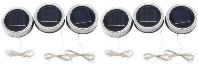 Main image of 6PCS Solar Decorative Light Lid Outdoor Waterproof Solar Power Glass Decorative Light Accessories Warm White