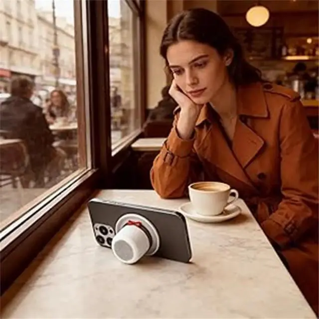 Alt view image 2 of 3 - Small Speaker Top Hat Shape Music Player - Magnetic Personal Speaker with Phone Stand for Home Study Room Car