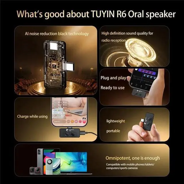 Alt view image 2 of 3 - Yanmai R6 Dual Microphone Mobile Phone Mic For Live Broadcast Recording Interview For Vlogging, AI Noise Reduction Black-AAAE
