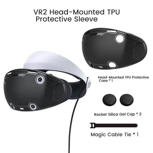 Alt view image 3 of 3 - Soft VR Silicone Protective Case Cover for PS VR2 Accessories Helmet Protective Lens Skin for PS VR 2 Glasses