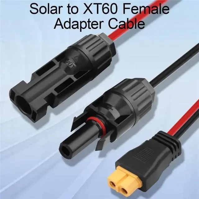 Alt view image 3 of 3 - XT60 Female Solar To 12AWG Adapter Cable(2PCS) Connector For Power Station, RV Off-Grid Camping Panel