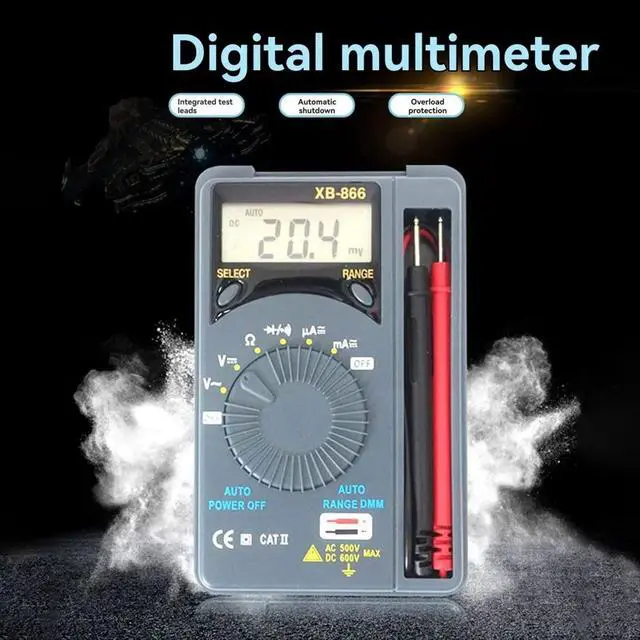 Alt view image 3 of 3 - XB866 Mini Digital Multimeter Auto LCD Voltmeter Tester Accurate Measurement for Electricians and DIY Projects