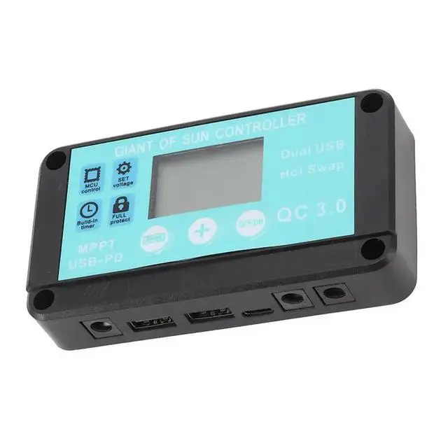 Alt view image 2 of 3 - MPPT Solar Charge Controller Multiple Protection Solar Solar QC3.0 Controller with LCD Screen(20A)