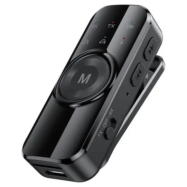 Alt view image 3 of 3 - 2 in 1 Bluetooth 6.0 Audio Receiver Transmitter Collar Style 3.5MM AUX Audio Adapter with Mic for Car Airplane