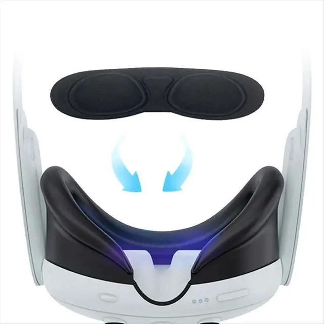 Alt view image 2 of 3 - For 3 Headset Q 3 Host Crystal Case Lens Cover Tempered Film Rocker Cap Strong Protection VR Accessories