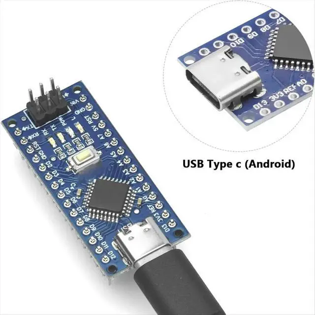 Alt view image 3 of 3 - For Nano 3.0 Mini Type-C with the Bootloader for Nano Controller for CH340 USB Driver 16Mhz ATMEGA328P