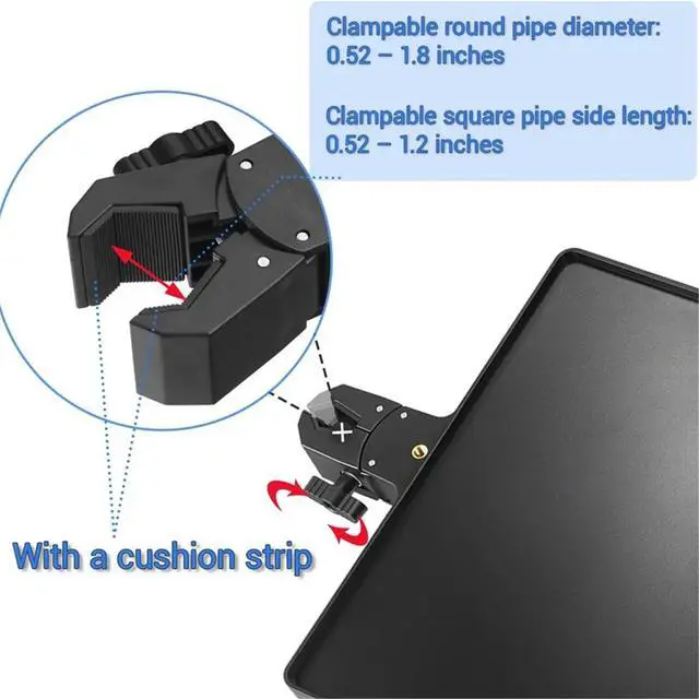 Alt view image 3 of 3 - Microphone Stand Tray,Clamp on Shelf,Most Mic Stands,Large Tripod Shelf Table,Music Stand Accessories for Live Streaming