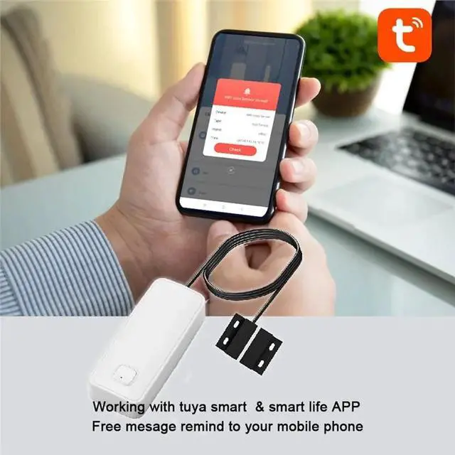 Alt view image 3 of 3 - Tuya Smart Door Window Magnetic Sensor Open/Closed Detector Security Alarm For Home For Roller Door