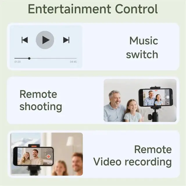 Alt view image 2 of 3 - High-Profile Bluetooth Page Turner Mini Bluetooth Remote Control Keypad Dual Button Page Turner for Phone Tablet White
