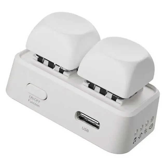 Alt view image 3 of 3 - High-Profile Bluetooth Page Turner Mini Bluetooth Remote Control Keypad Dual Button Page Turner for Phone Tablet White