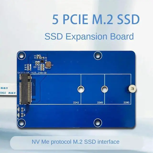 Main image of PCIe to M.2 NVMe SSD Adapter Board for Pi5 5 Supports 2242/2260/2280 NVME M2 SSD