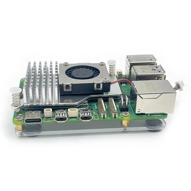 Alt view image 2 of 3 - For Active Cooler for 5 with 30mm PWM 4-Pin Cooling Fan Pi 5 Heatsink with Thermal Tape