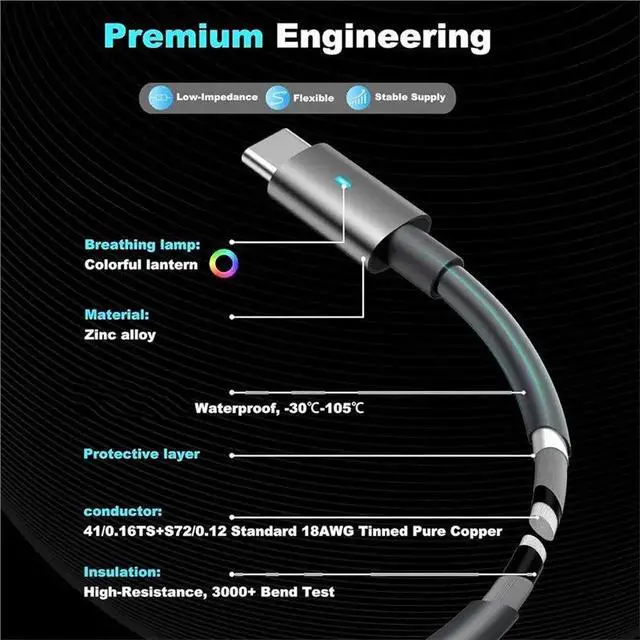 Alt view image 3 of 3 - For Starlink Mini USB-C To DC For Power Cable,9.8FT 18AWG Waterproof, 45W PD Fast Charging For Power Bank& Adapter