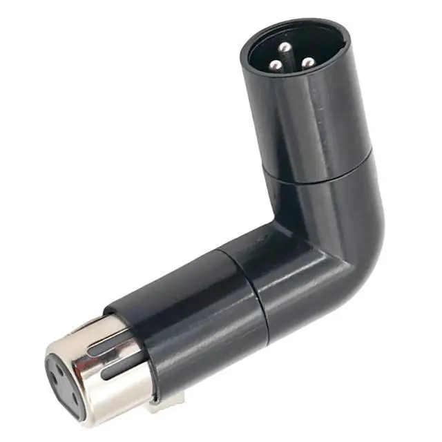 Alt view image 2 of 3 - Rotatable Angle Adjustment XLR Adapter L Shaped XLR Connector, 3 Pin Right Angle Plug Male to Female Mic Cable Coupler