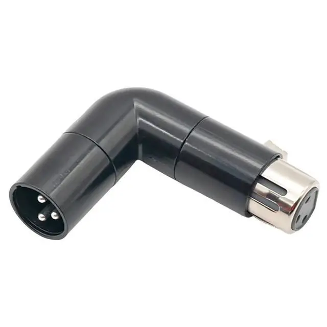 Alt view image 3 of 3 - Rotatable Angle Adjustment XLR Adapter L Shaped XLR Connector, 3 Pin Right Angle Plug Male to Female Mic Cable Coupler