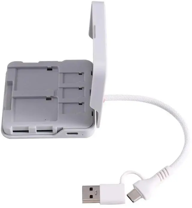Main image of 2 in 1 Multifunctional Memory Card Case Reader Storage Box with USB/Type-C Cable for SD/TF Card Storage Manager