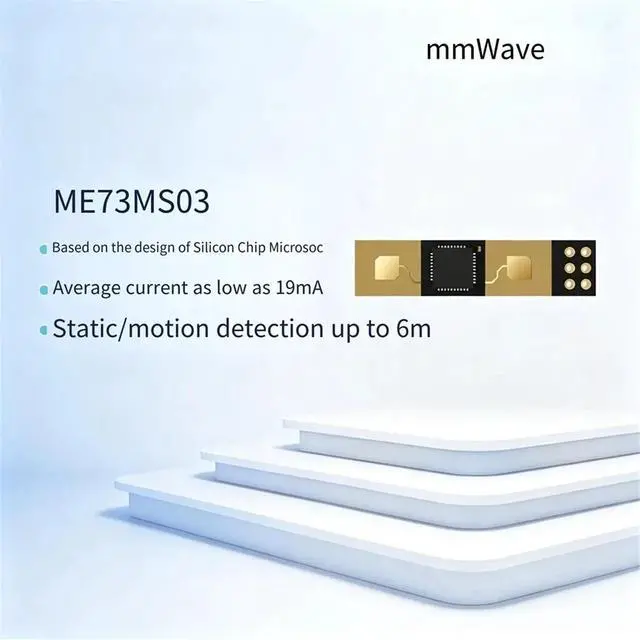 Alt view image 2 of 3 - 2PCS ME73MS03 24-24.25GHz Radar Sensor Module Millimeter-Wave Human Motion Heart Rate Detection 19mA