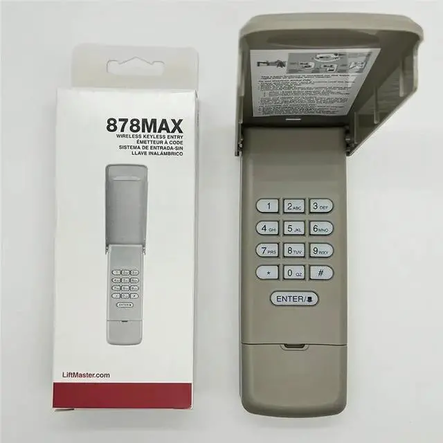 Alt view image 3 of 3 - Remote Control For 878MAX Garage Door Opener Keyless Entry System Keypad- Works For 878MAX 877LM 376LM 377LM 976LM 977LM