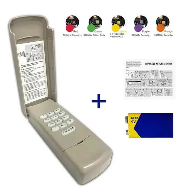 Alt view image 3 of 3 - Keyless Keypad 877MAX Garage Door Opener For 878MAX 376LM 377LM 877LM 977LM 310Mhz 315Mhz 390Mhz