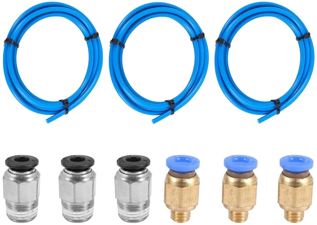 Main image of PTFE tube Ptfe Blue Tubing(1.5 Meters) With 3 Pieces Pc4-M6 Fittings And 3 Pieces Pc4-M10 Male Straight Pneumatic Pefe Tube