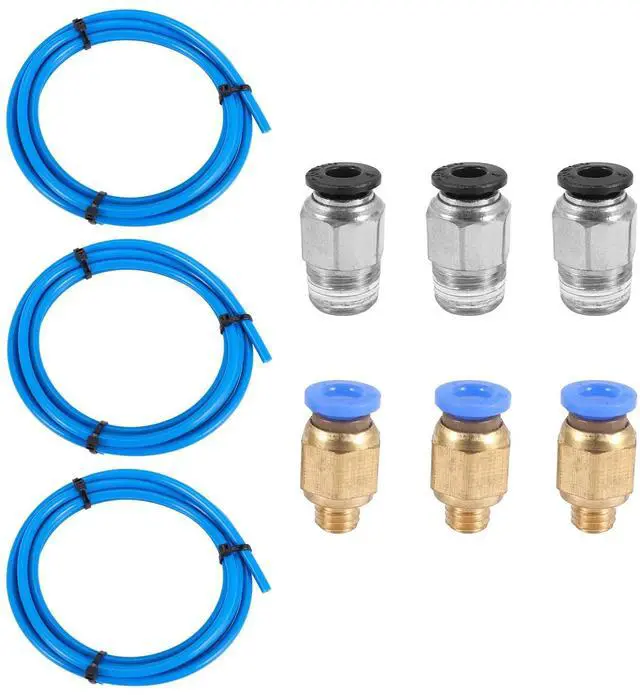 Alt view image 2 of 3 - PTFE tube Ptfe Blue Tubing(1.5 Meters) With 3 Pieces Pc4-M6 Fittings And 3 Pieces Pc4-M10 Male Straight Pneumatic Pefe Tube