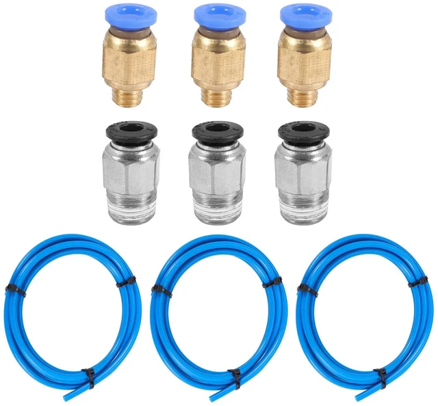 Alt view image 3 of 3 - PTFE tube Ptfe Blue Tubing(1.5 Meters) With 3 Pieces Pc4-M6 Fittings And 3 Pieces Pc4-M10 Male Straight Pneumatic Pefe Tube