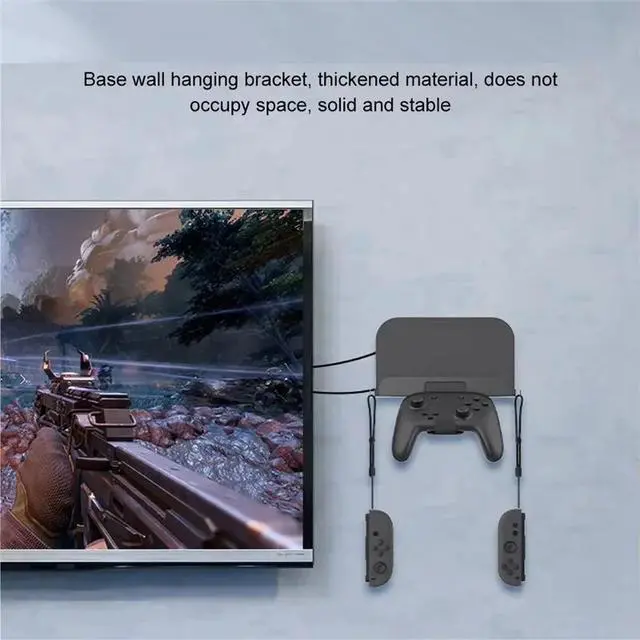 Alt view image 3 of 3 - Wall Mounted Storage Rack For Nintendo Switch 2 Metal Host TV Box Wall Mount Holder Stand With Joy-Con Hook Support-AAAE