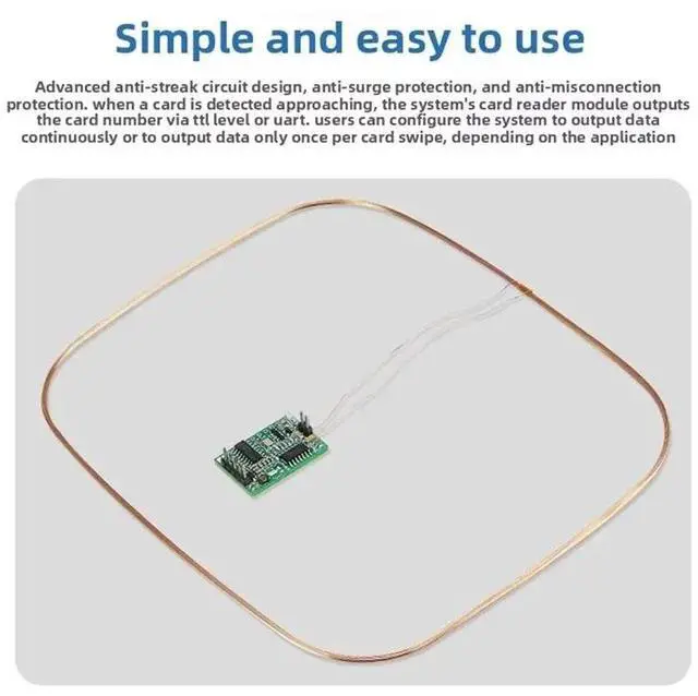 Alt view image 3 of 3 - EM Antenna 125KHZ UART/TTL 5V Reading RFID Long-Distance Card Reader Module 30CM For Pet Parking Lot Remote Card Reader