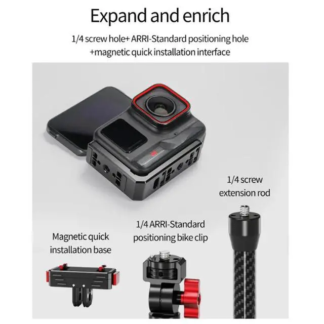 Alt view image 3 of 3 - For Pro 2 Vertical Horizontal Mount 9:16 16:9 Footage Magnetic Camera Bracket for & PRO Tripod A