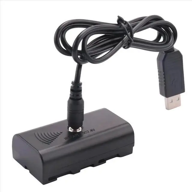 Alt view image 3 of 3 - DC Coupler Dummy Battery+5V USB Cable for NP F550 F570 F770 F750 F970 F990 with USB Cable