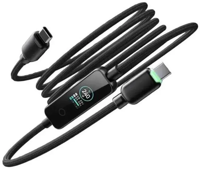 Main image of 240W USB C Charging Cable With Dynamic TFT Display Real-Time Power Display Zinc Alloy Cbale For Smartphone