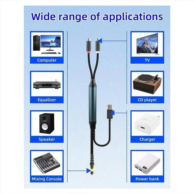 Main image of Digital Fiber to Female Cable with USB Power Cable for TV, Set-Top Box, DVD Blu-Ray and Other Equipment