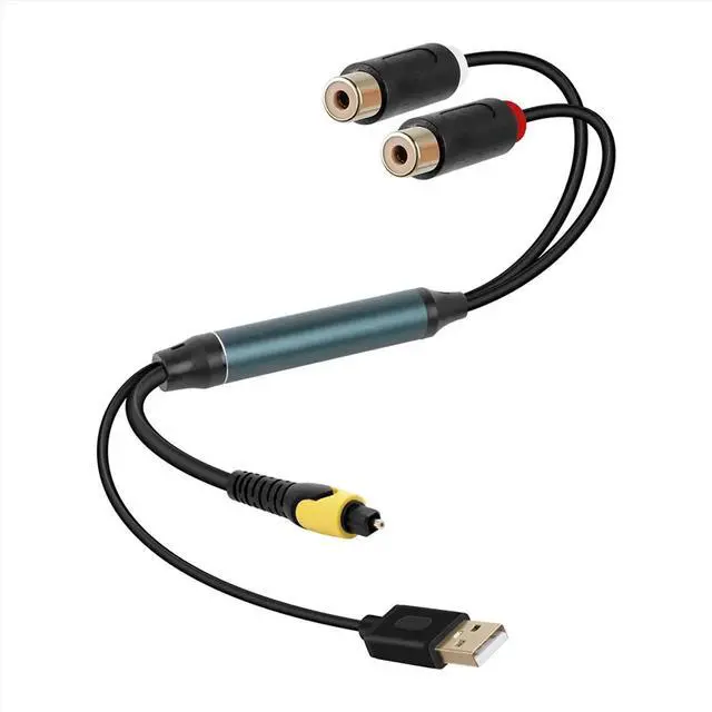 Alt view image 2 of 3 - Digital Fiber to Female Cable with USB Power Cable for TV, Set-Top Box, DVD Blu-Ray and Other Equipment