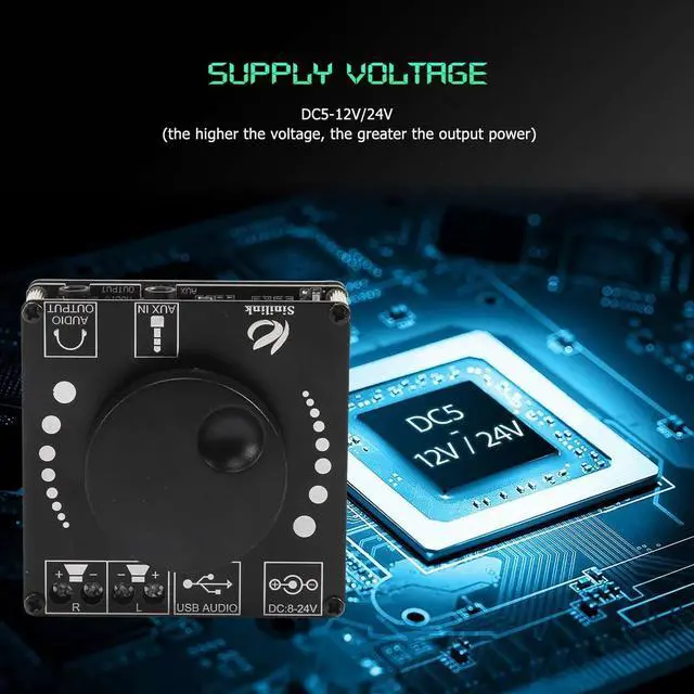 Alt view image 3 of 3 - XY-AP50L Mini Bluetooth 5.0 50W+50W Audio Power Digital Amplifier Board Stereo Amp 3.5MM AUX USB APP