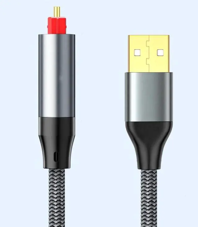 Main image of USB to Fiber Optic Audio Cable, USB to SPDIF Fiber Optic Cable, TV to Alcoholic, Laptop to Sound Card Adapter Cable