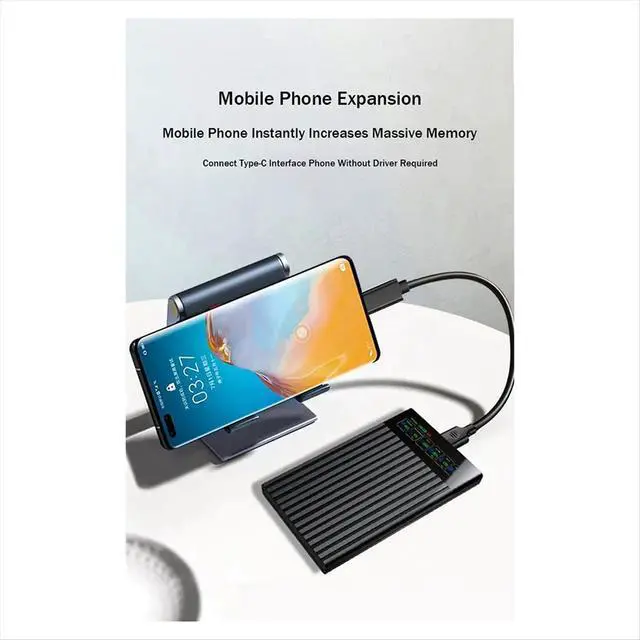 Alt view image 3 of 3 - Type-C Hard Drive Chassis Intelligent Digital Display 2.5 Inch Laptop External SATA Serial Port U25T