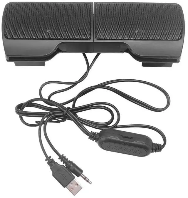 Alt view image 2 of 3 - Mini USB Stereo Speakers Line Controller Soundbar for Laptop Mp3 Phone Music Player PC with Clip