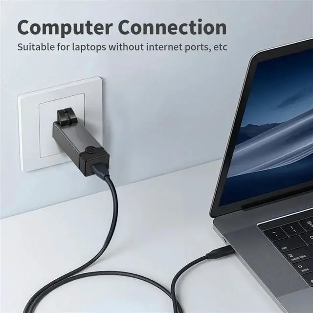Main image of 1000Mbps RJ45 Male to Type C Female Adapter Fast for Laptop Smartphone Android Notebook USB C to RJ45 Ethernet