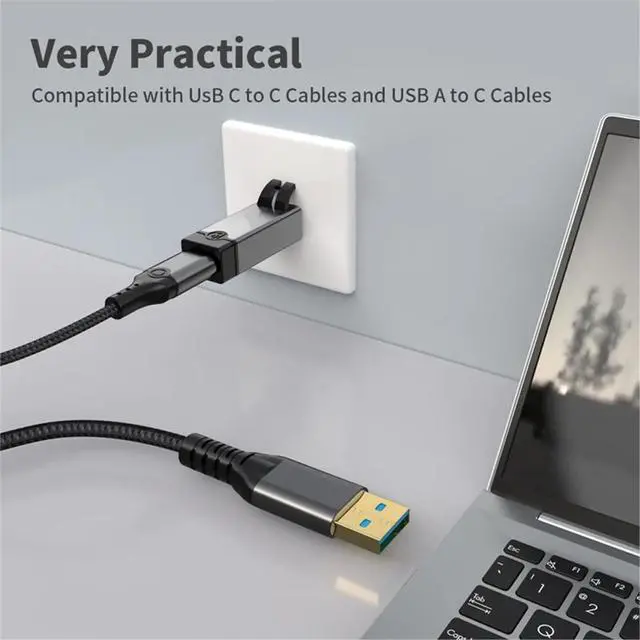 Alt view image 2 of 3 - 1000Mbps RJ45 Male to Type C Female Adapter Fast for Laptop Smartphone Android Notebook USB C to RJ45 Ethernet