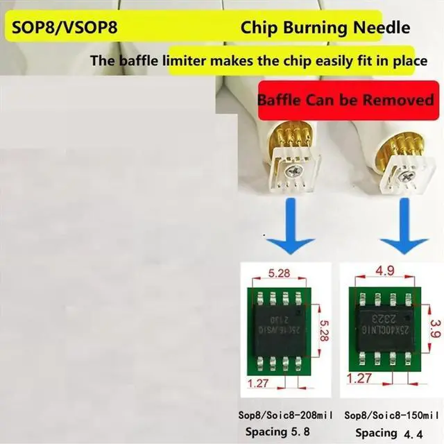Main image of 1pcs Sop8 Chip Download Burn Write Probe Spring Needle Flash Eeprom Chip Burner Cable Sop8 150mil 4.4mm