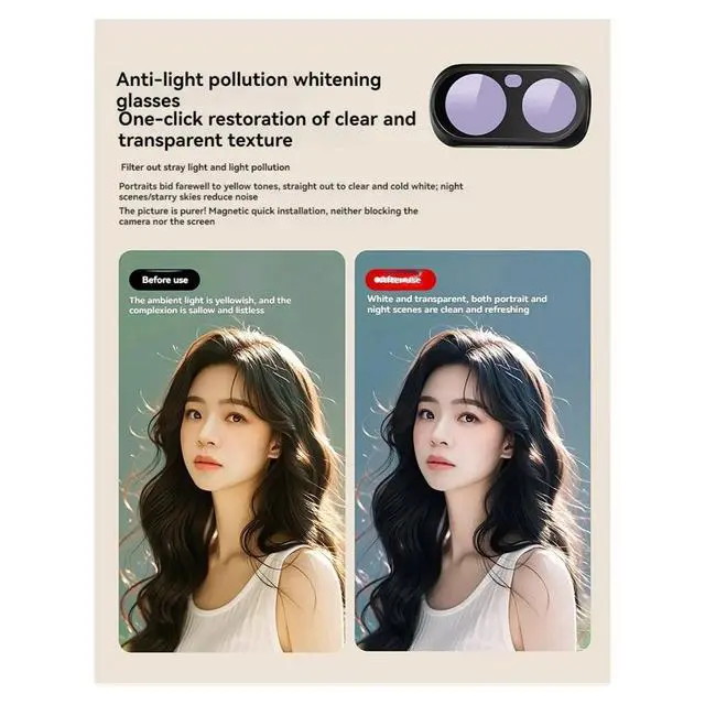 Alt view image 2 of 3 - Magnetic Filter for Luna Dual Lens Camera Light Pollution Filter UV CPL 1/4 Black Diffusion Filter 1/4 Black Diffusion
