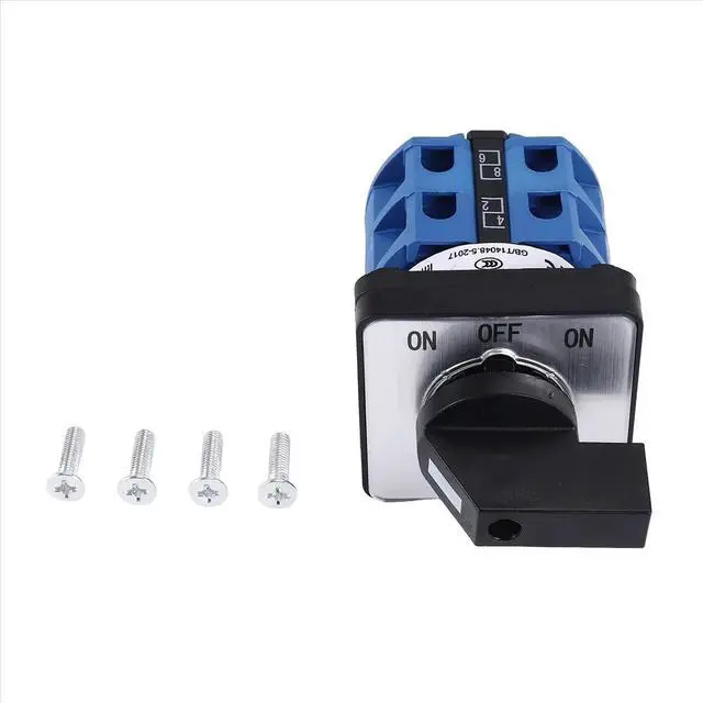 Alt view image 3 of 3 - AC660V 25A 2-Pole 3-Position Momentary Plastic Rotary Changeover Switch Blue+Black